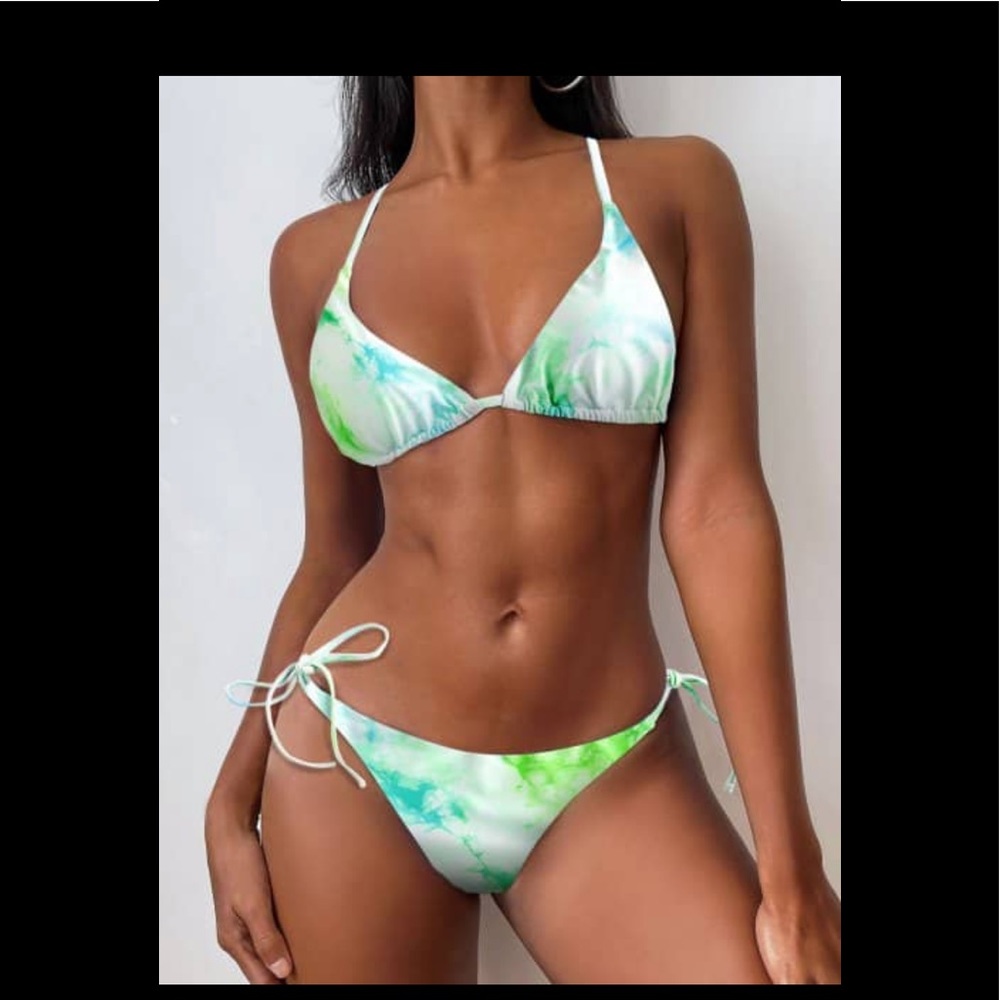 ZAFUL Tie Dye String Bikini - Algae Green M